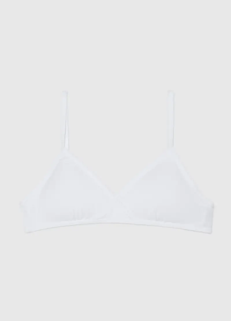 OVS HOUSEBRAND OVS, Reggiseno A Triangolo Da Ragazze In Cotone Bianco Elasticizzato, Unisex, Bianco
