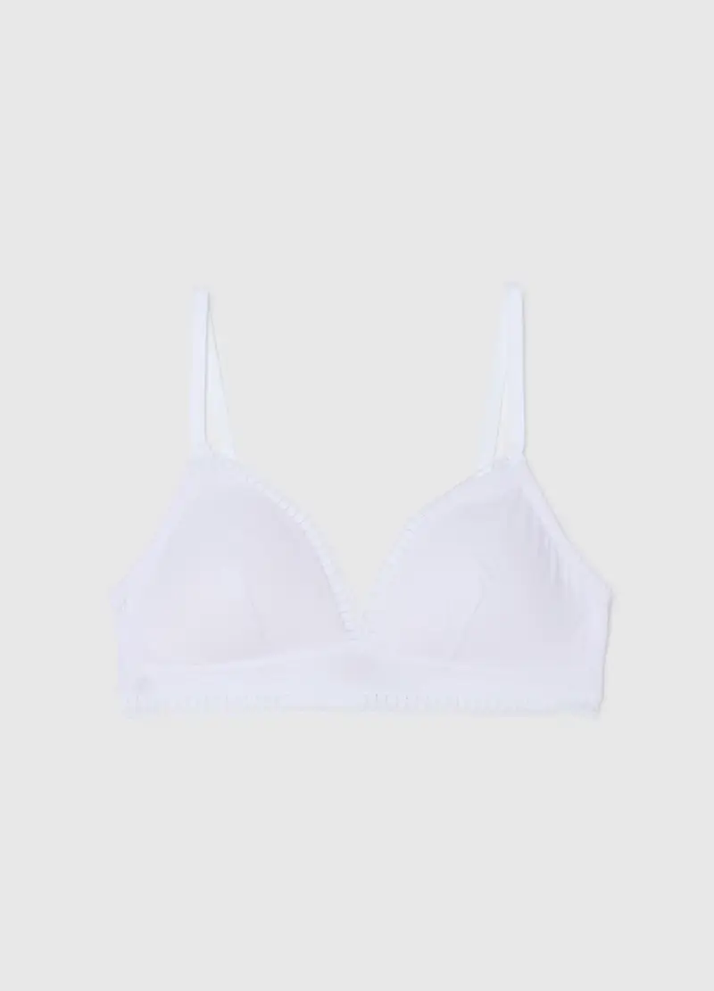 OVS HOUSEBRAND OVS, Reggiseno A Triangolo In Cotone Elasticizzato Bianco, Donna, Bianco