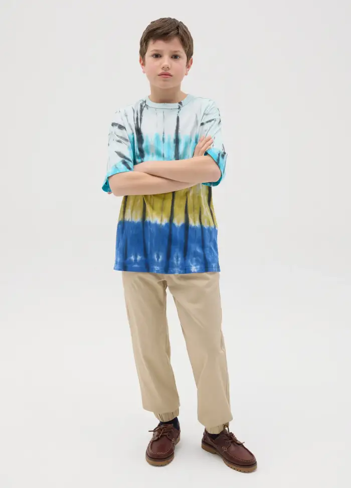 Joggers Chino In Tela Con Coulisse, Bambino, Beige