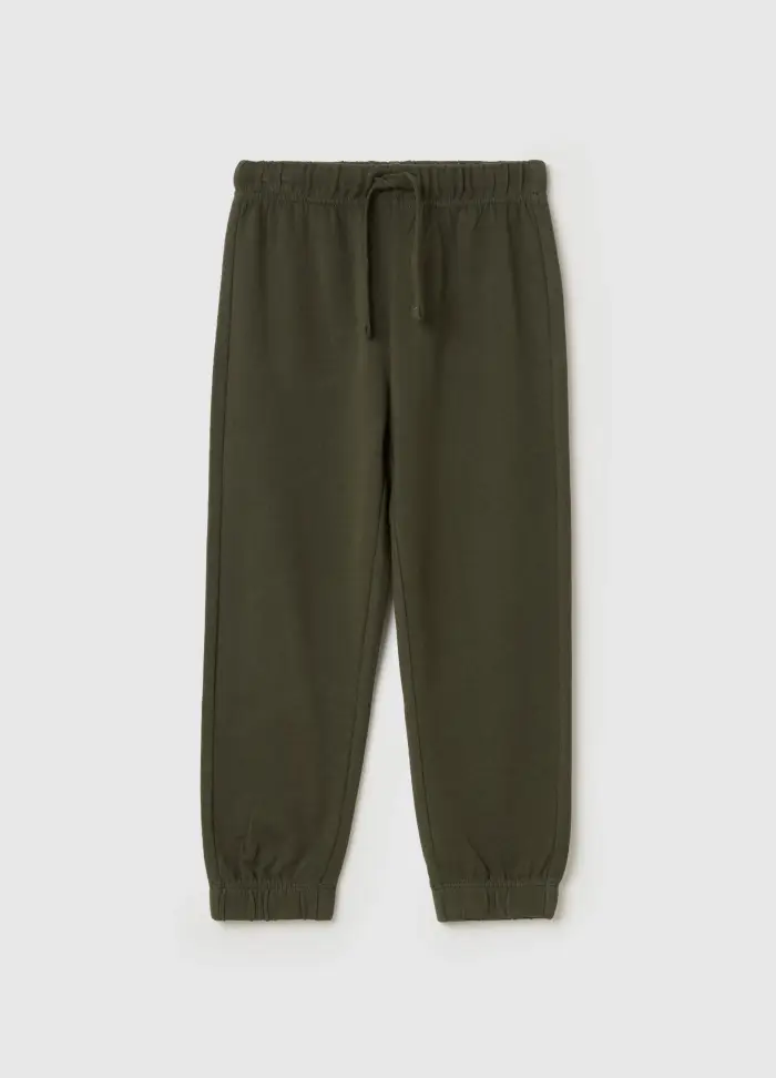 Joggers Con Coulisse E Profili Elasticati, Bambino, Verde
