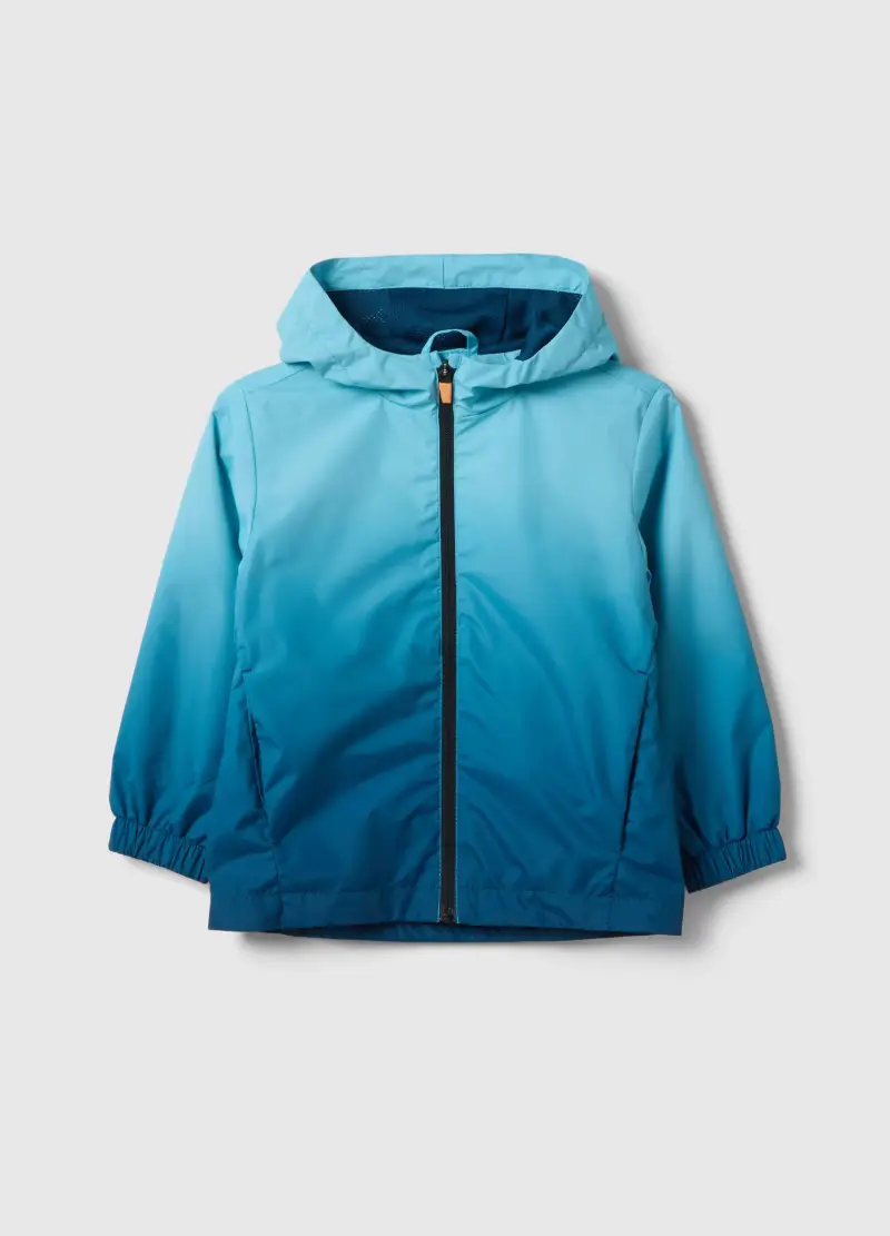 OVS KIDS Giacca Impermeabile Azzurra Regular Fit Con Cappuccio E Zip Da Bambino, Azzurro