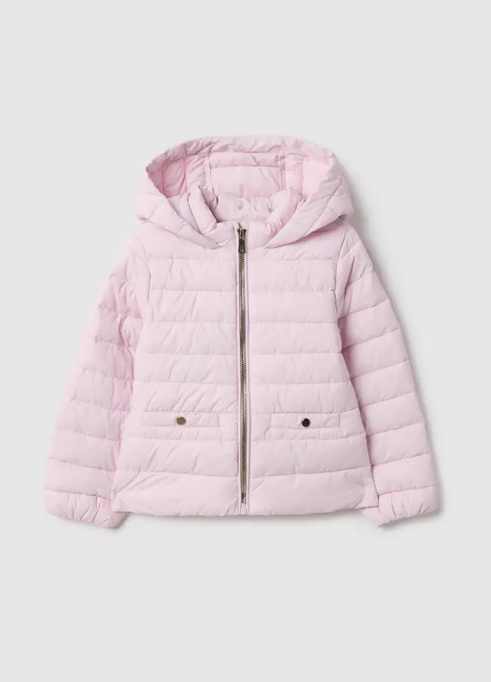 Giubbotto Ultralight Rosa Imbottito Da Bambina Regular Fit Con Cappuccio, Rosa