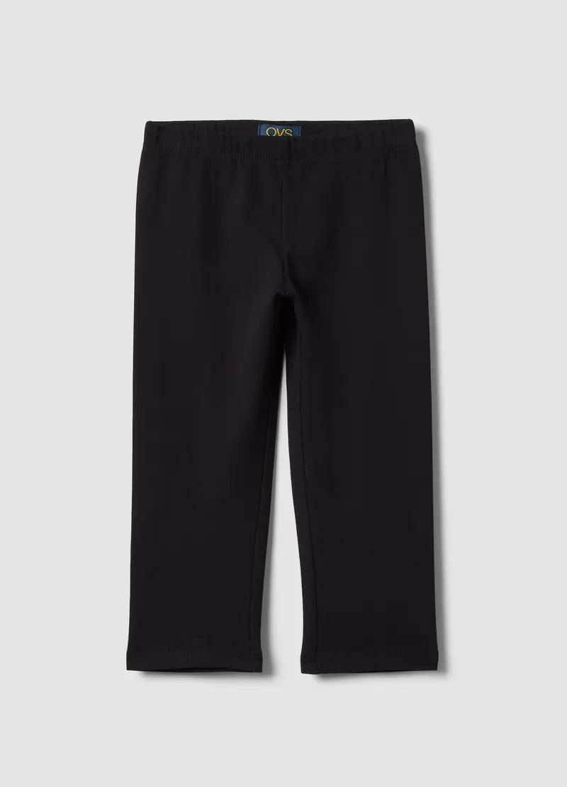 OVS KIDS Leggings In Cotone Elasticizzato Nero Slim Fit Per Bambine, Bambina, Nero