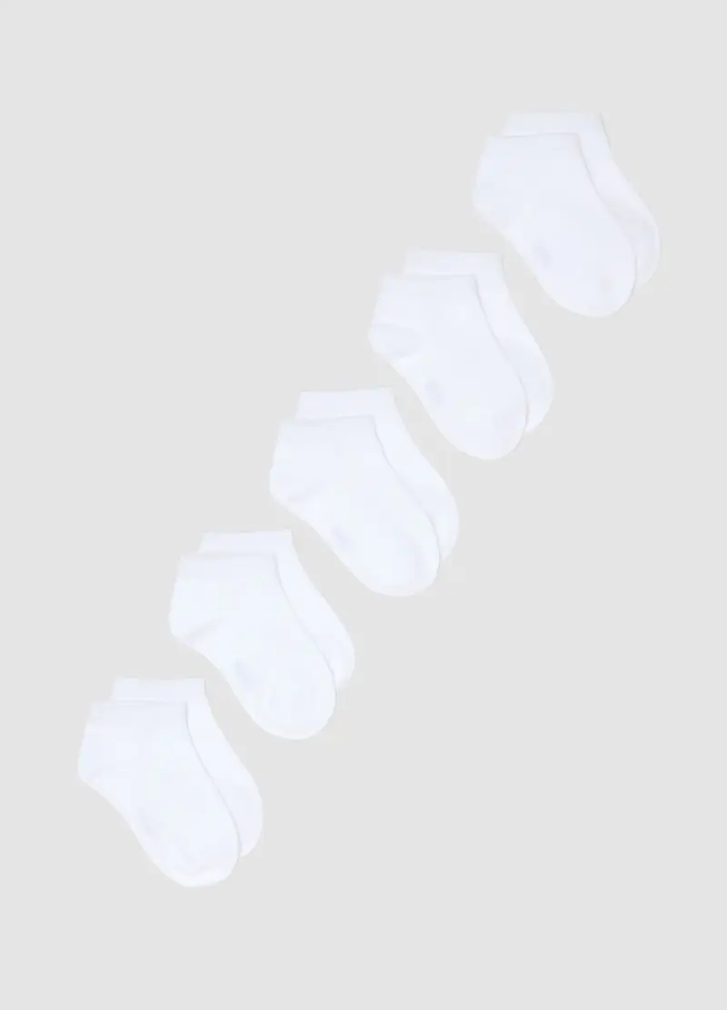 OVS KIDS Multipack Calze Corte In Misto Cotone Biologico Bianco Da Bambine, Bambina, Bianco