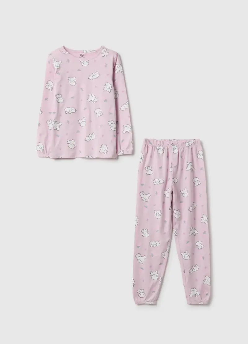 OVS KIDS Pigiama In Puro Cotone Rosa Regular Fit Con Stampe Per Bambine, Bambina, Rosa