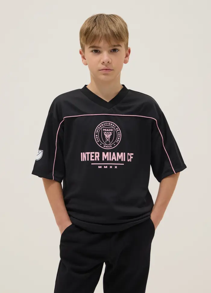 T-shirt In Puro Cotone Nero Regular Fit Inter Miami Cf, Unisex, Nero