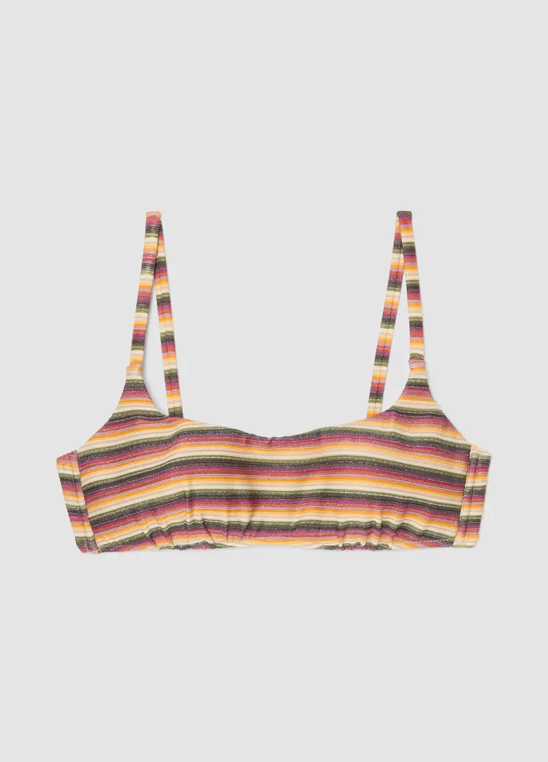 OVS Top Bikini Bralette In Tessuto Elasticizzato A Righe Multicolor, Donna, Multicolor
