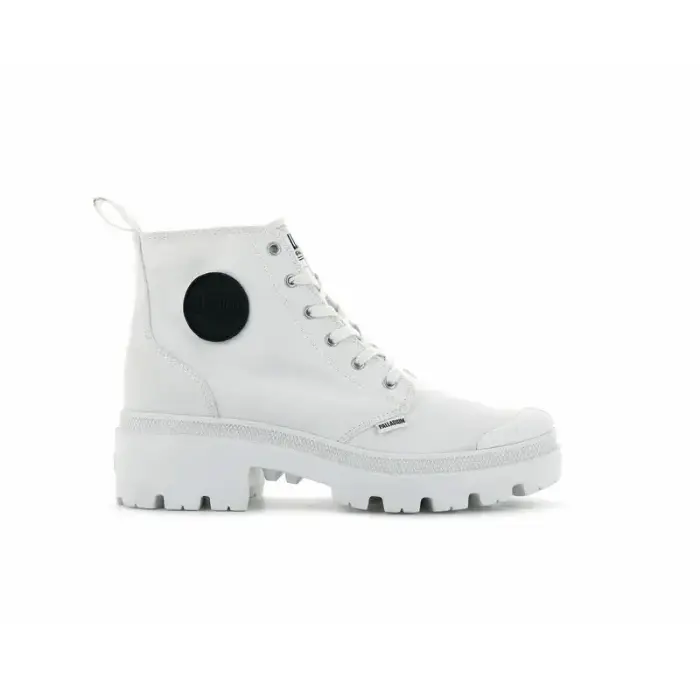 Scarponcini da donna Palladium Pallabase Twill Blanc