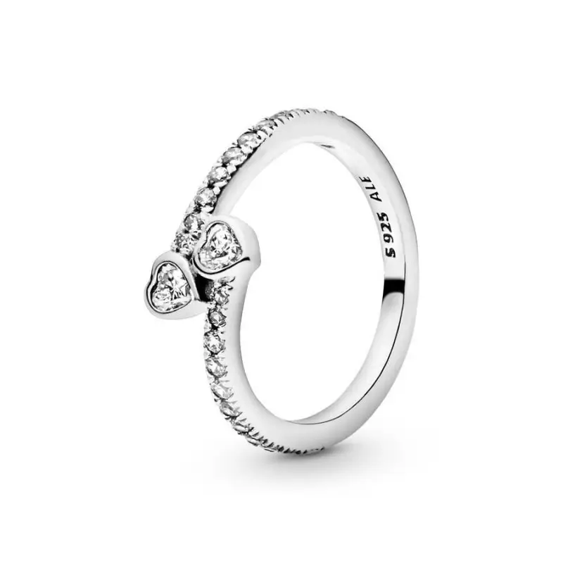 PANDORA Anello Due Cuori Intrecciati