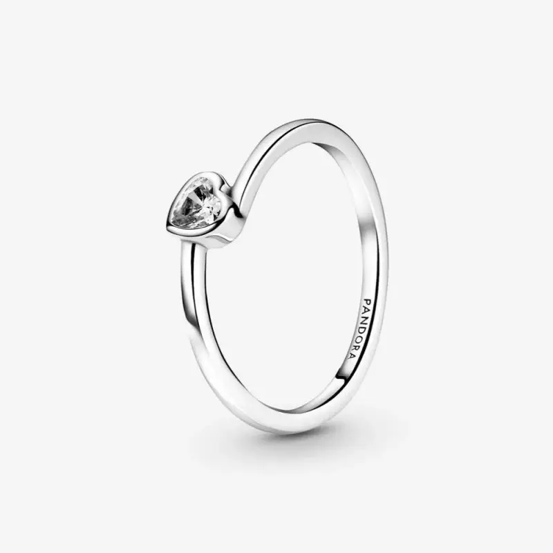 PANDORA Anello Con Solitario A Cuore Obliquo Incolore 199267C02