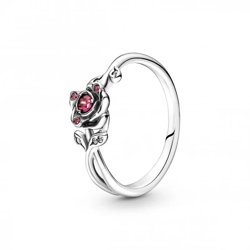 PANDORA Disney, La Bella e la Bestia, Anello Rosa Incantata