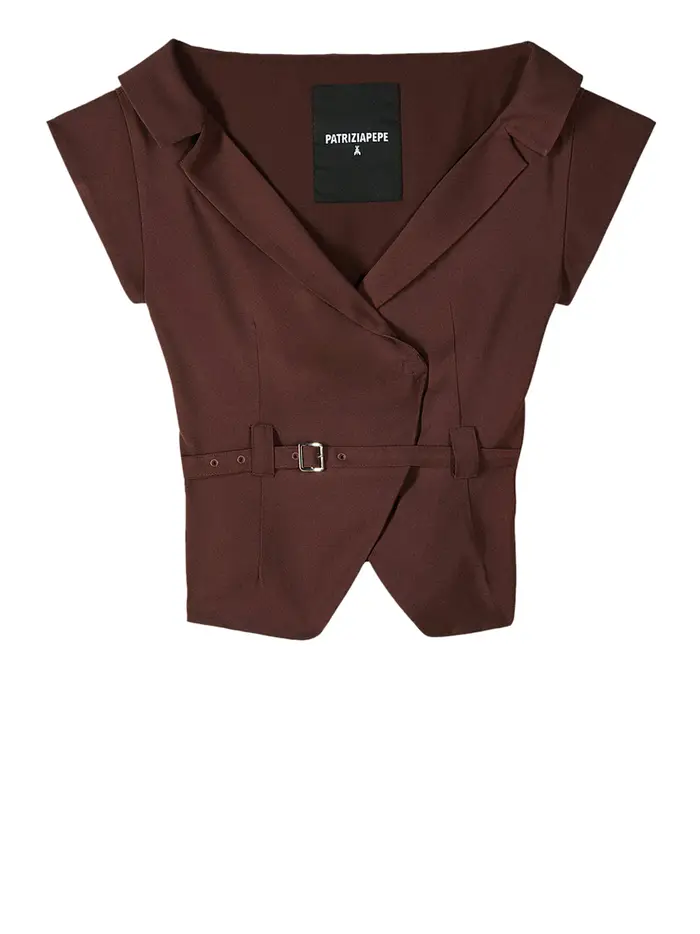 gilet patrizia pepe da donna - marrone