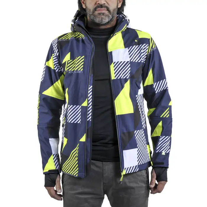 Giacca softshell stampata Peak Mountain Cover Bleu