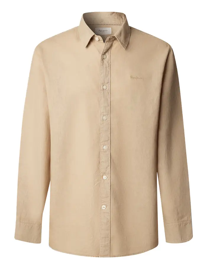 camicia pepe jeans payton da uomo - beige