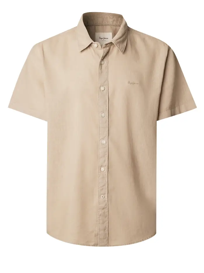 camicia pepe jeans percy da uomo - beige