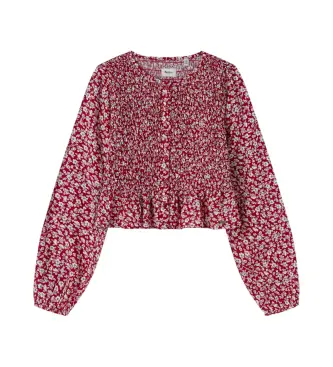 per ragazza PG301690 Camicetta rossa Harriet (8Años= 128cm), Rosso, Casual, Viscosa, Manica lunga, moda per bambini Floreale