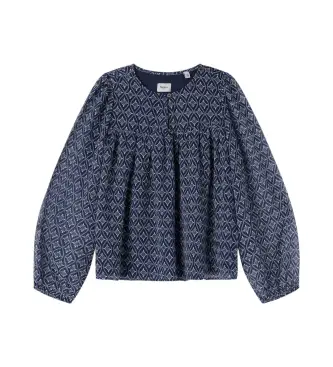 per ragazza PG301706 Camicetta blu navy Amelia (10años= 140cm), Casual, Poliestere, Manica lunga, moda per bambini