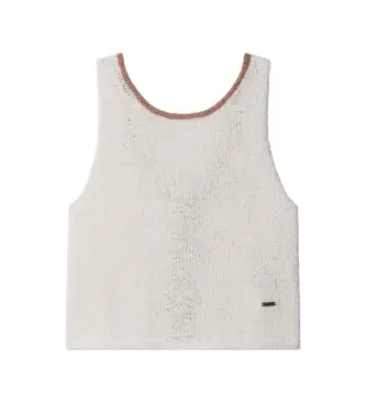 Pepe Jeans per ragazza PG7000025 Top Frankie bianco (14años= 164cm), Casual, Cotone, Senza maniche / cinghie, moda per bambini