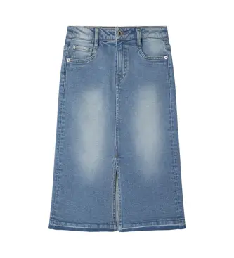 Pepe Jeans per ragazza PG900573NR1 Gonna midi in tessuto denim blu elastico e flessibile (8Años= 128cm), Casual, Cotone, Sostenibile, moda