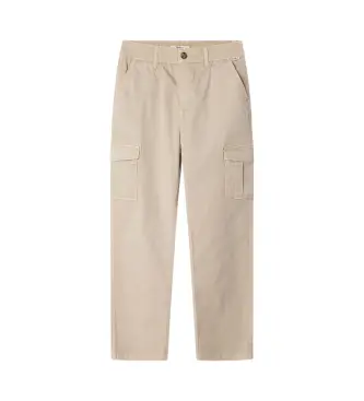 Pepe Jeans per ragazzo PB210730 Pantaloni cargo rilassati beige (10años= 140cm), Casual, Cotone, Sostenibile, moda per bambini