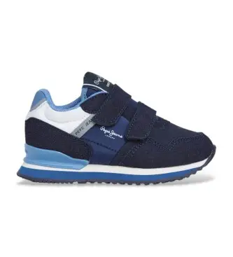 Pepe Jeans per ragazzo PBS400006 scarpe da ginnastica blu navy di Londra, Basso, Velcro, Casual, Sportivo, moda per bambini