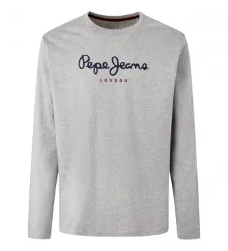 per uomo PM508209 T-shirt Eggo lunga N grigia (XXL), Nero, Casual, Grigio, Cotone, Manica lunga