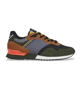 per uomo PMS400012 Sneakers in pelle verde London Mood (40), Basso, Stringhe, Casual