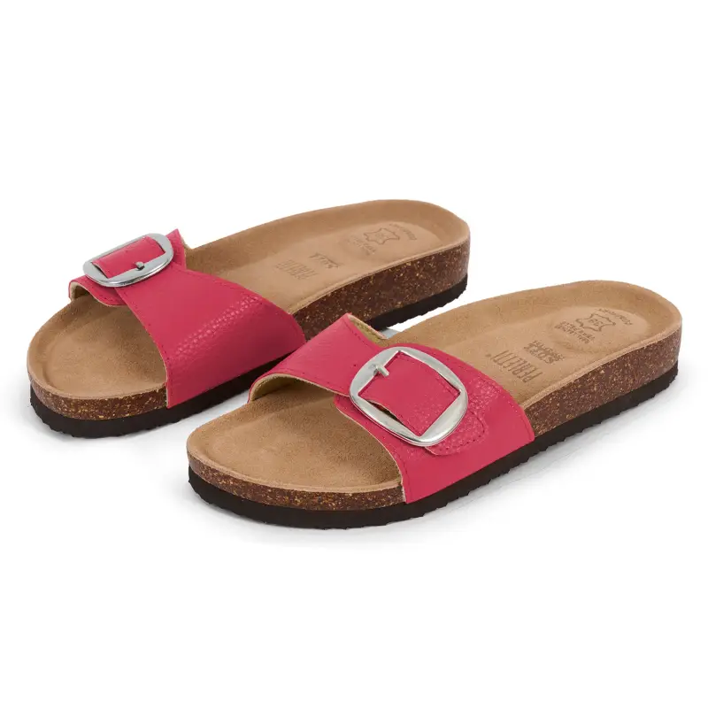 Perletti Ciabatte Comfort con Fibbia Fucsia