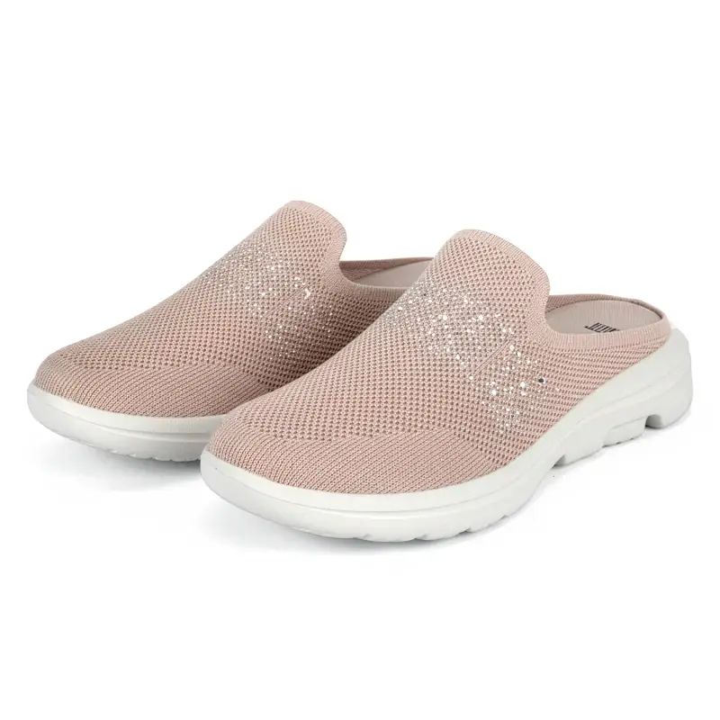 Perletti Ciabatte Slip-on Motion Donna con Cristalli Rosa Antico