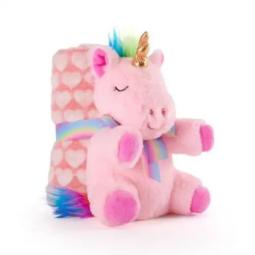 Perletti Coperta morbida con peluche Lily Unicorn Soft blanket Rose