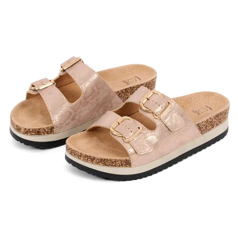 Perletti Sandalo Comfort con Suola Platform Platino