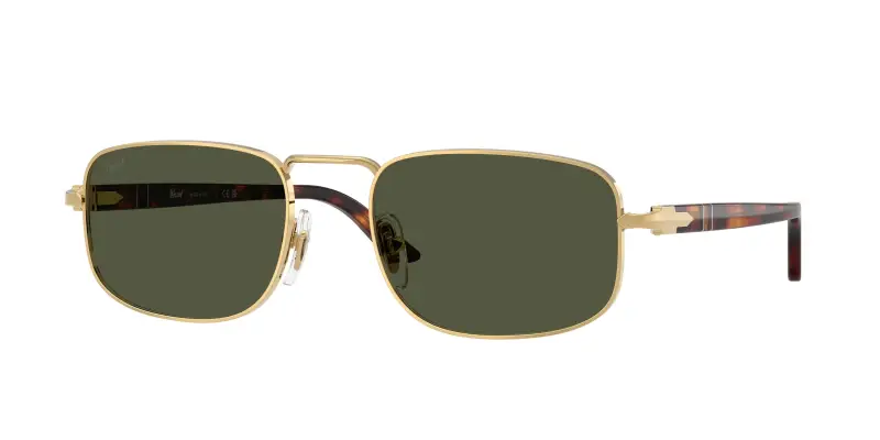 Persol Unisex PO1027S 515/31 Occhiali da sole Metallo Oro Verde Pillow Normale