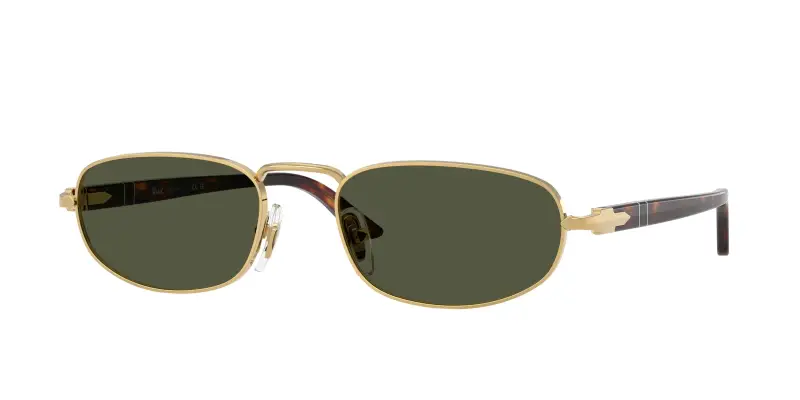 Persol Unisex PO1028S 515/31 Occhiali da sole Metallo Oro Verde Pillow Normale