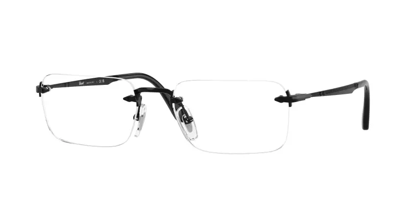 Persol Unisex PO1030V LUC 1078 Montature da vista Metallo Nero Trasparente Squadrata Normale
