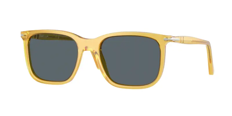 Persol Unisex PO3357S RENZO 204/R5 Occhiali da sole Acetato Giallo Blu Squadrata Normale