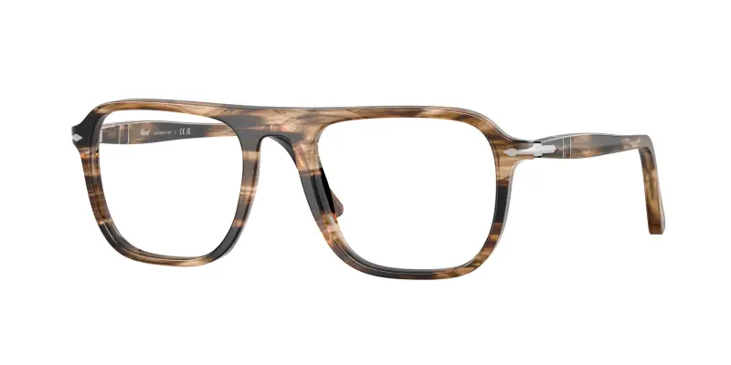 Persol Unisex PO3359V JACQUES 1236 Montature da vista Acetato Nero Trasparente Squadrata Normale