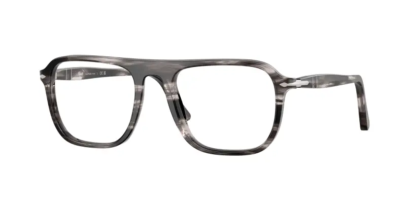 Persol Unisex PO3359V JACQUES 1238 Montature da vista Acetato Nero Trasparente Squadrata Normale