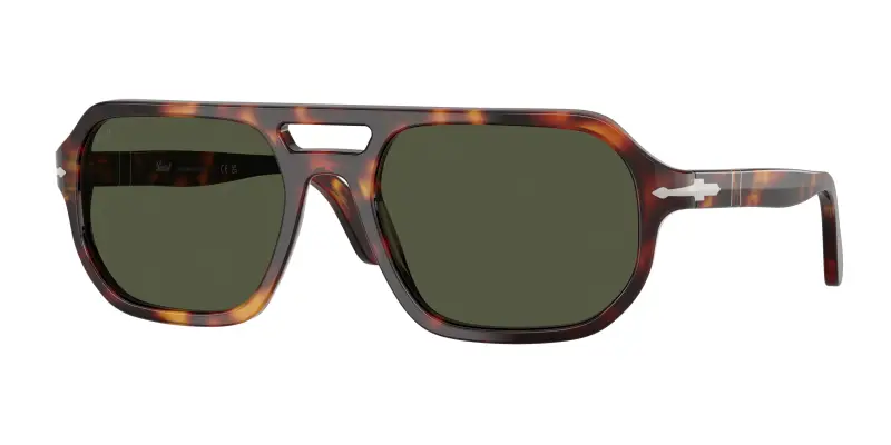Persol Unisex PO3393S GUIDO 24/31 Occhiali da sole Acetato Tartaruga Verde Pillow Normale