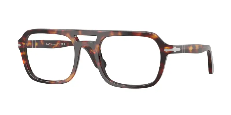 Persol Unisex PO3394V 24 Montature da vista Acetato Tartaruga Trasparente Squadrata Normale
