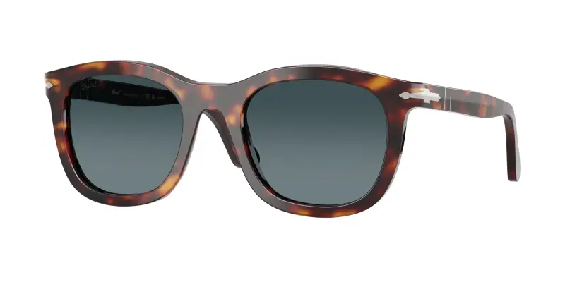 Persol Unisex PO3395S 24/S3 Occhiali da sole Acetato Tartaruga Blu Pantos Polarizzata Sfumato