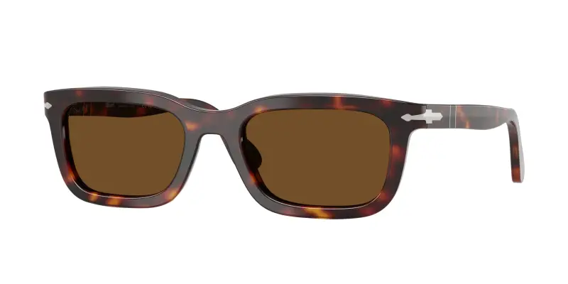 Persol Unisex PO3396S 24/57 Occhiali da sole Acetato Tartaruga Marrone Squadrata Polarizzata