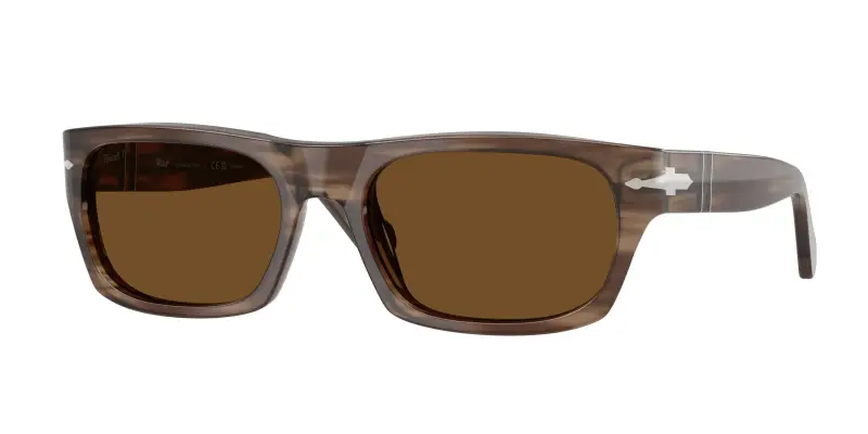 Persol Unisex PO3398S 120857 Occhiali da sole Acetato Tartaruga Marrone Squadrata Polarizzata