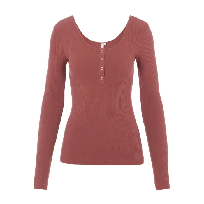 Maglietta donna a maniche lunghe Pieces Kitte Marron