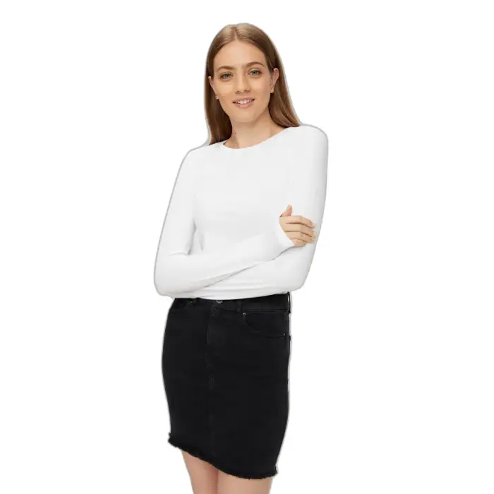 Maglietta donna a maniche lunghe Pieces Sirene Blanc