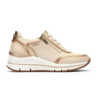 per donna W2C-6602C1 Sneakers Girona in pelle beige (42), Bianco, 5 a 8cm, Cerniera, Casual
