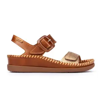 per donna W8K-0555C1 Sandali Cadaques in pelle marrone (41), 3 a 5cm, Fibbia, Casual