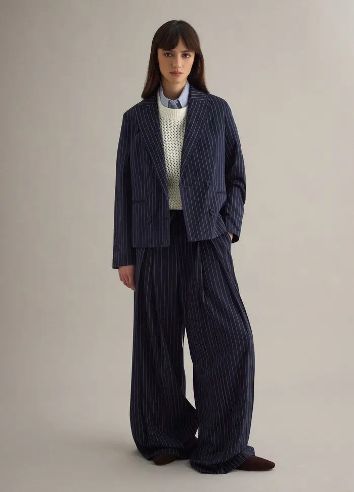 Blazer A Righe Multicolor Regular Fit, Donna, Multicolor