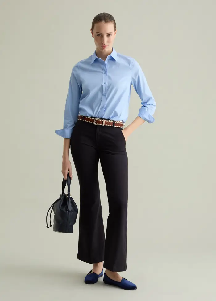 Camicia In Popeline, Donna, Azzurro