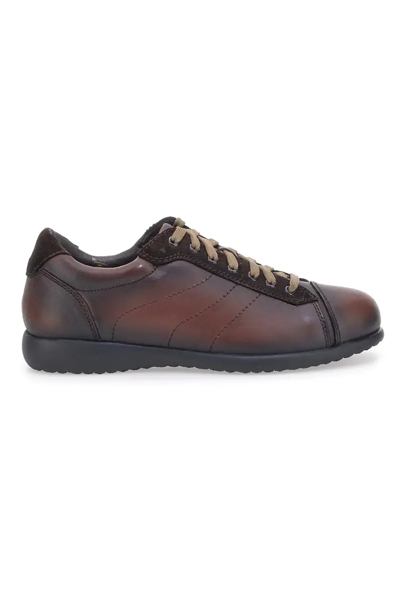 PITTARELLO Scarpe Stringate Marroni in Vera Pelle con Inserti in Pelle Scamosciata TIERRA 22095681 [MARRONE]