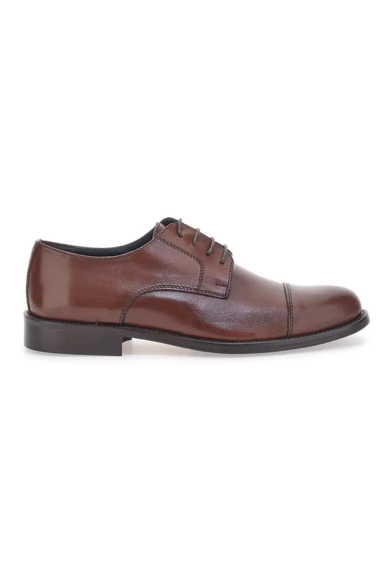 PITTARELLO Scarpe Stringate Marroni In Vera Pelle 7705 [MARRONE]